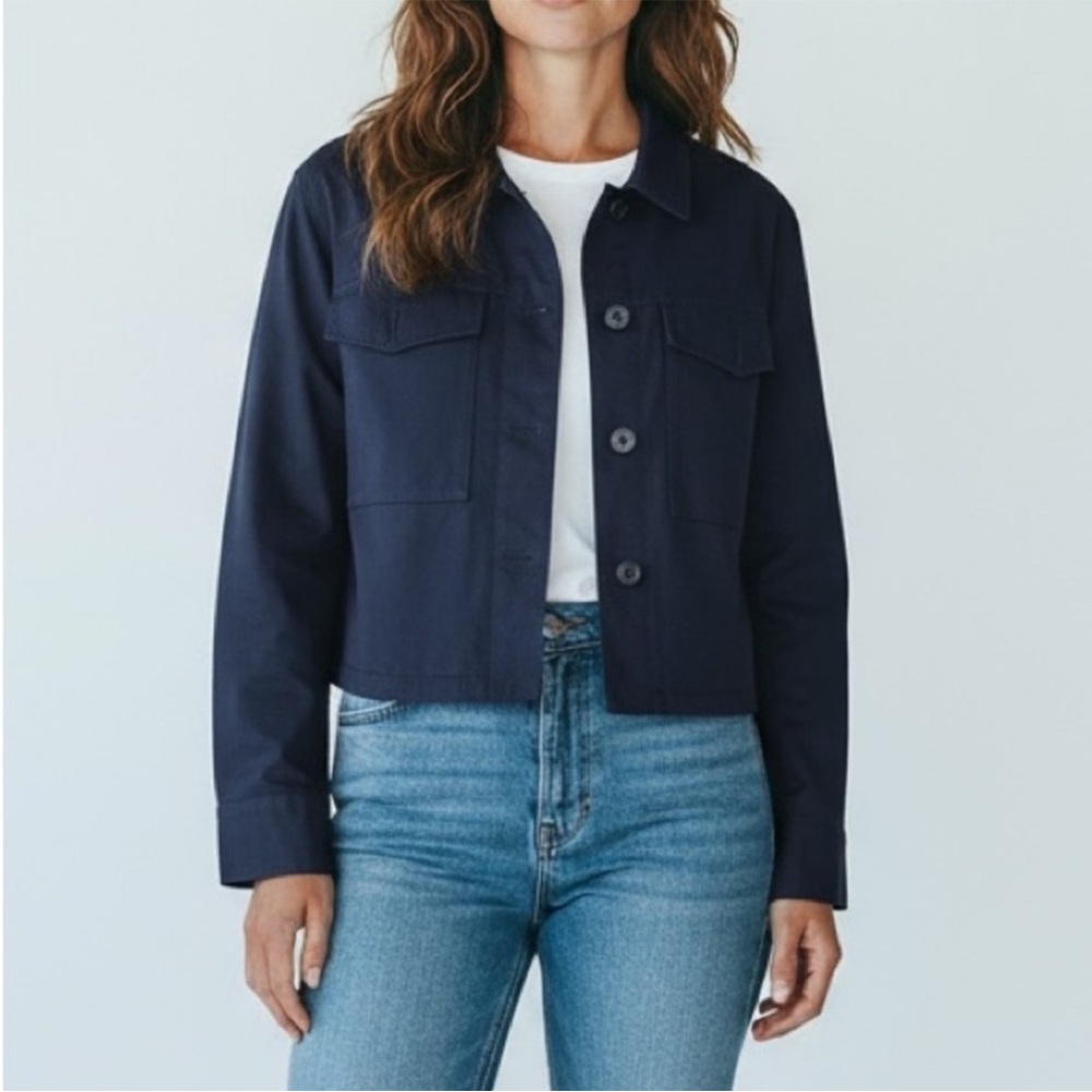 Rag & Bone Jessie Cropped Boxy Barn Shirt Jacket in Navy, size small new